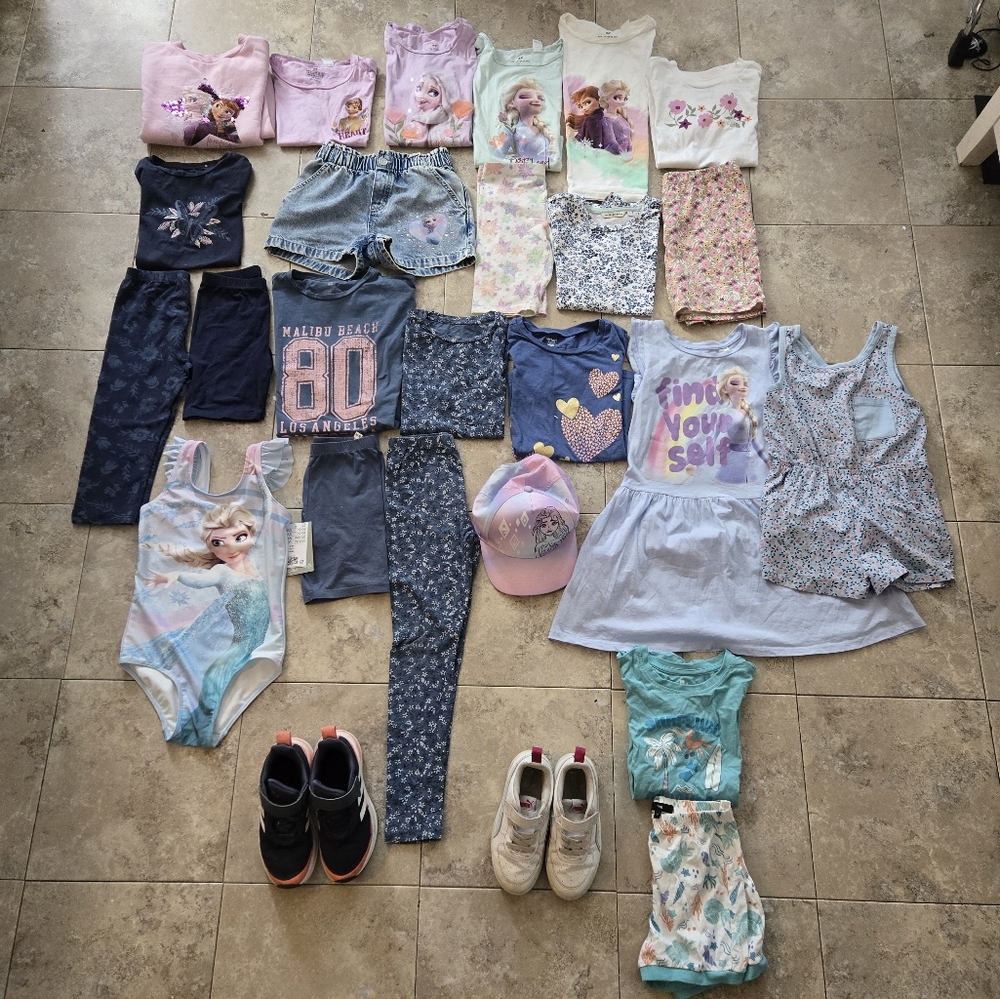 Girls Summer Frozen Bundle With Adidas And Puma Shoes. Size 6-8 Years Old